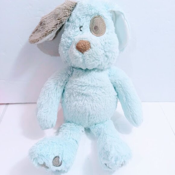 Triboro Quilt Blue Brown Puppy Dog Plush Patch Eye Stuffed Animal - Picture 1 of 10